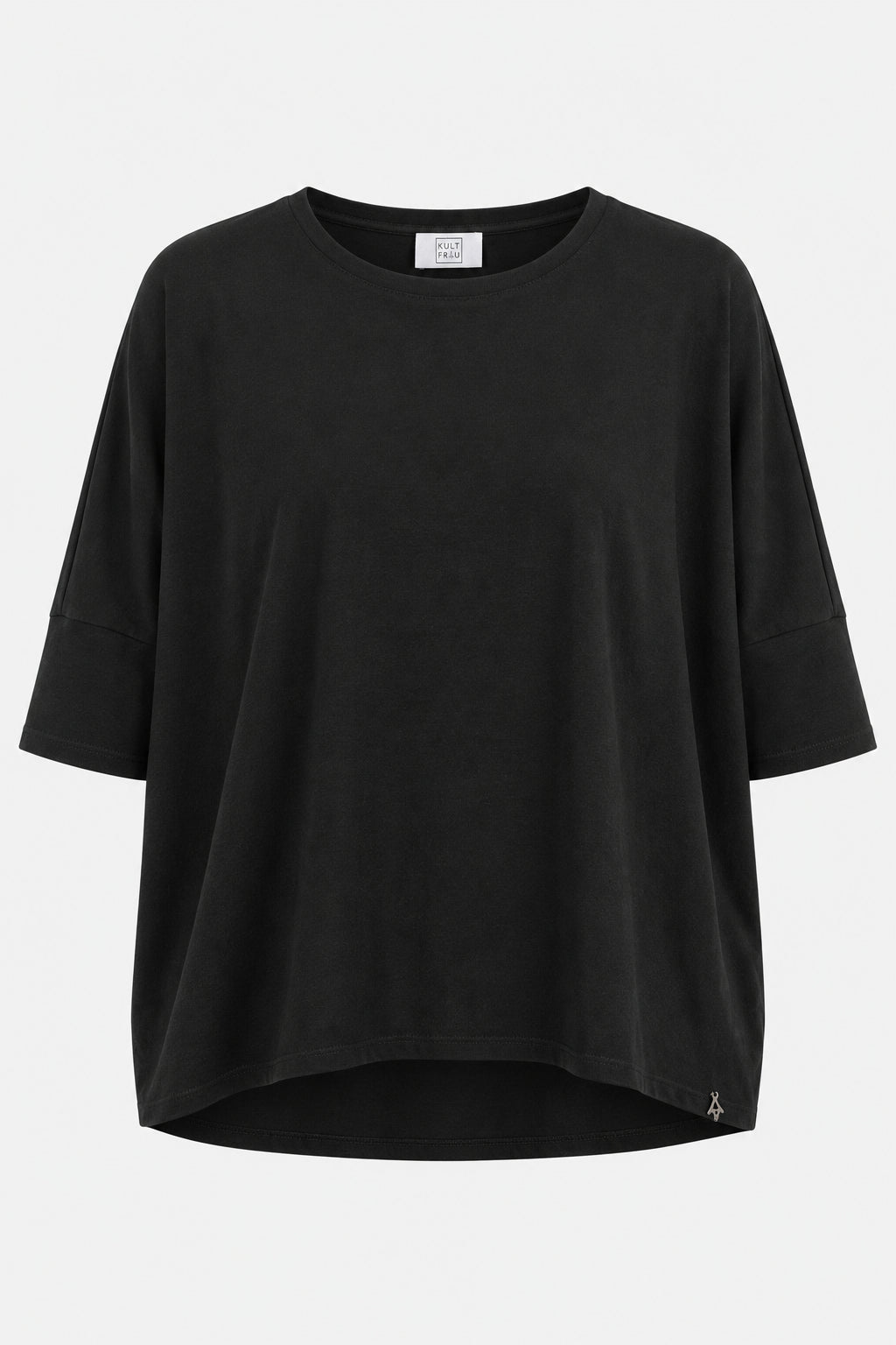 KULTFRAU TAMI.K Blusenshirt in Black, Vorderansicht ohne Model auf hellgrauem Hintergrund