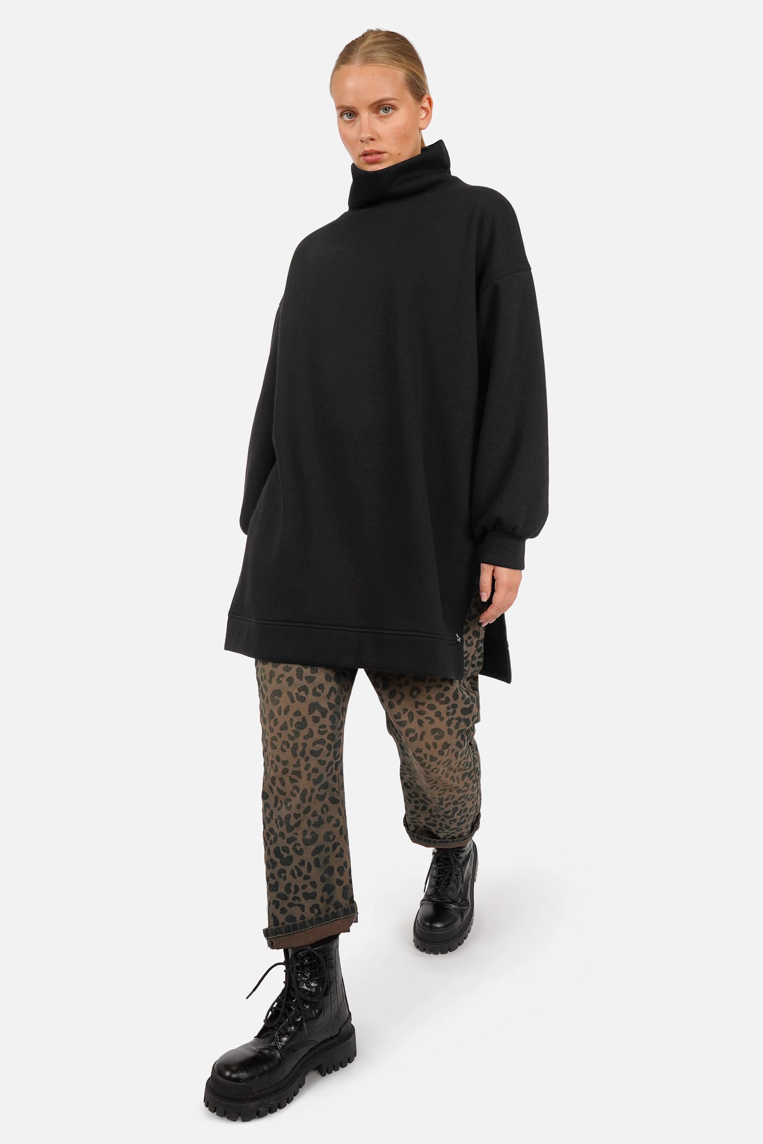 IKANA Oversized Long-Sweater mit Seitenschlitzen