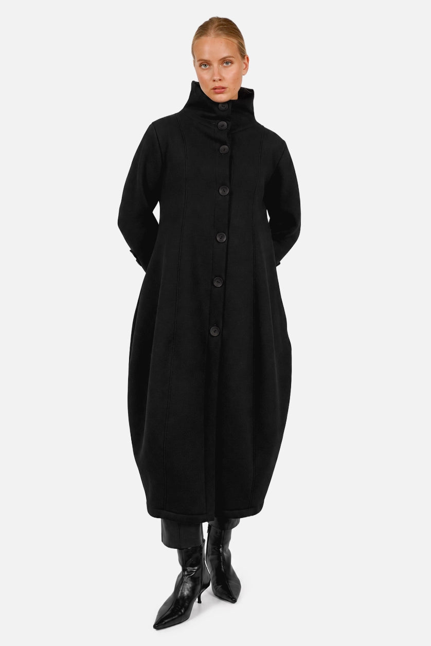 MARID Cocoon-Silhouette Sweatshirt Coat