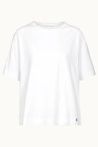 weißes NITI.K Shirt aus elastischem Baumwolljersey mit Rundhalsausschnitt und kastiger Passform