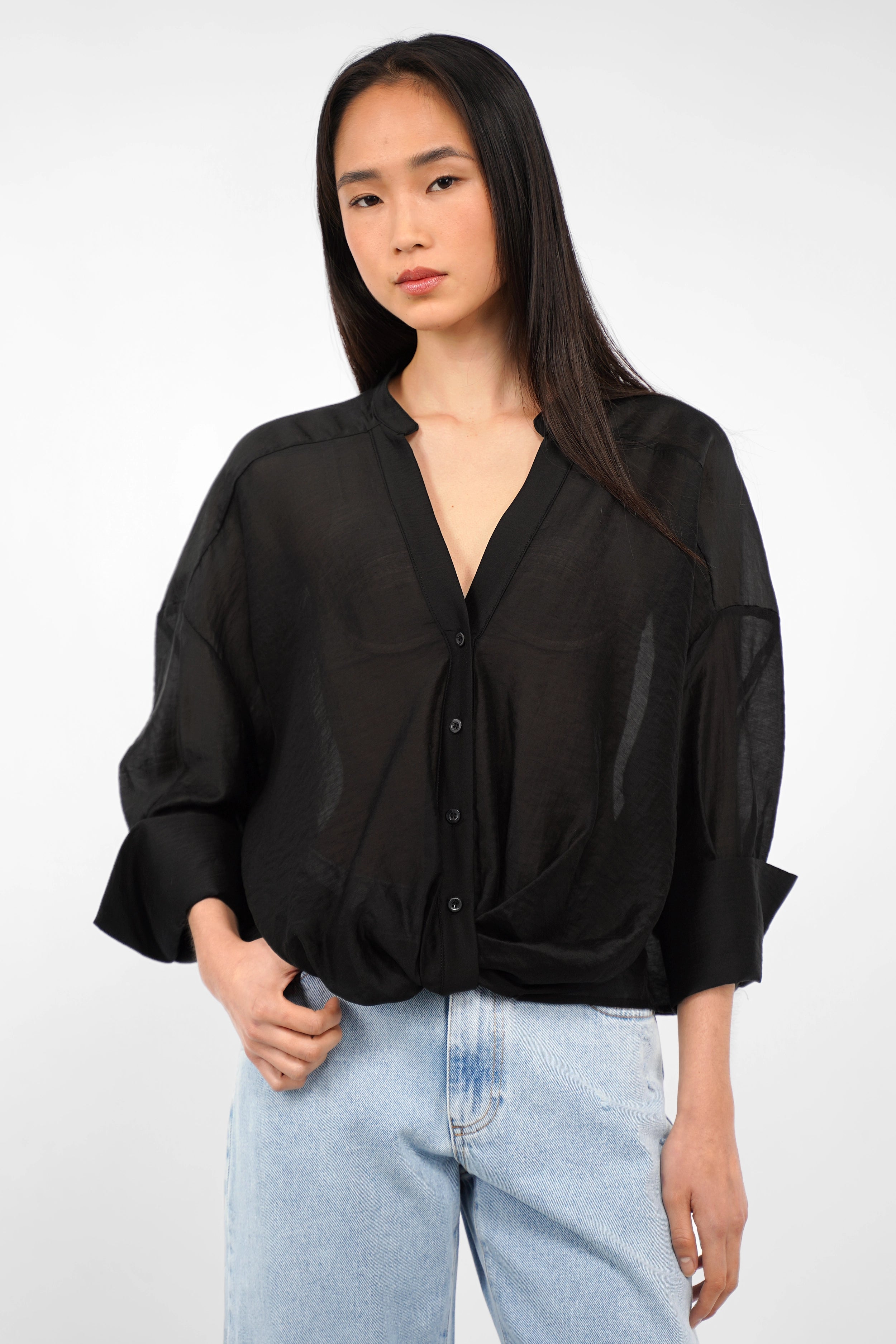 ADALYN semi-sheer blouse