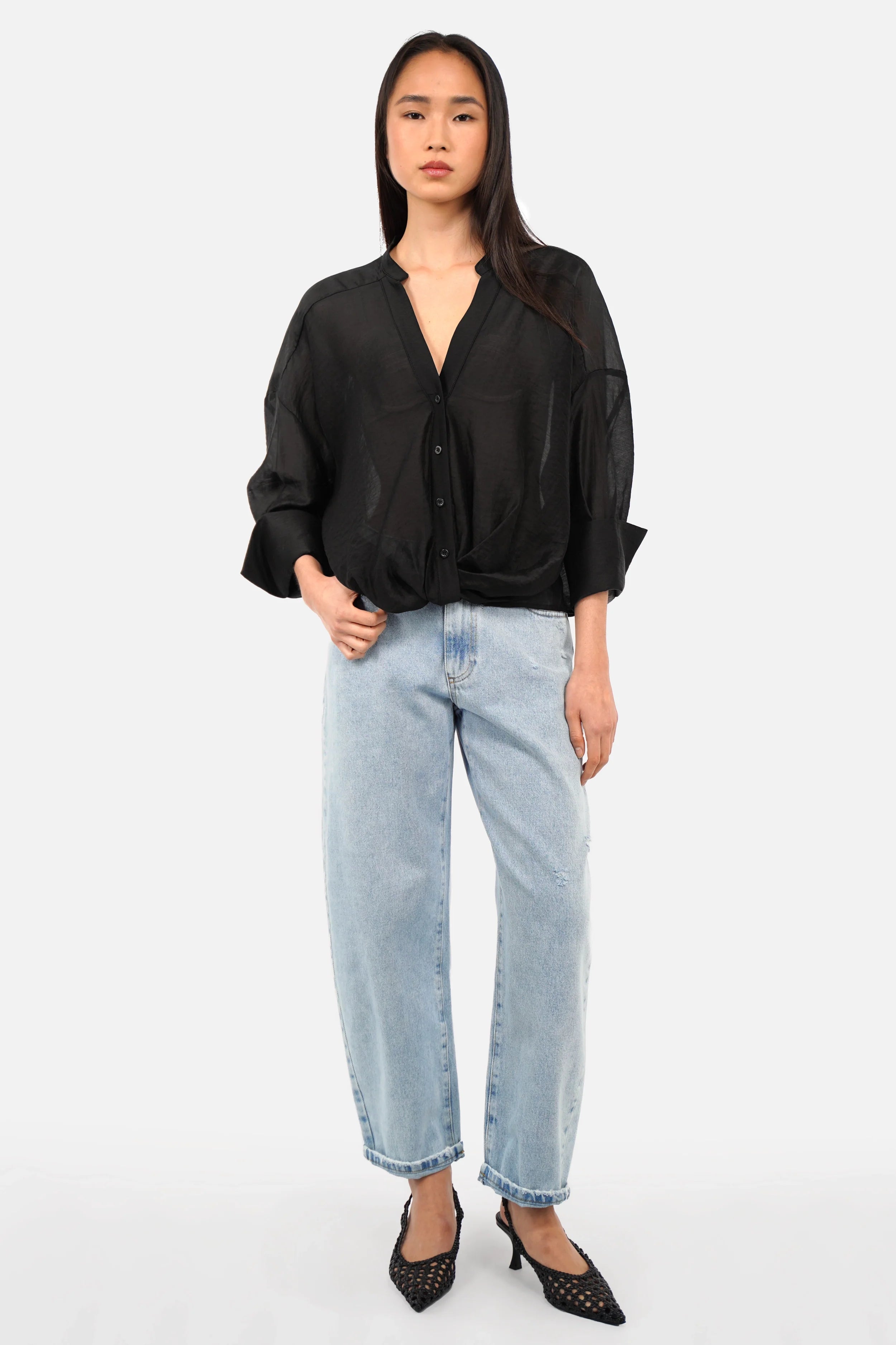 ADALYN semi-sheer blouse