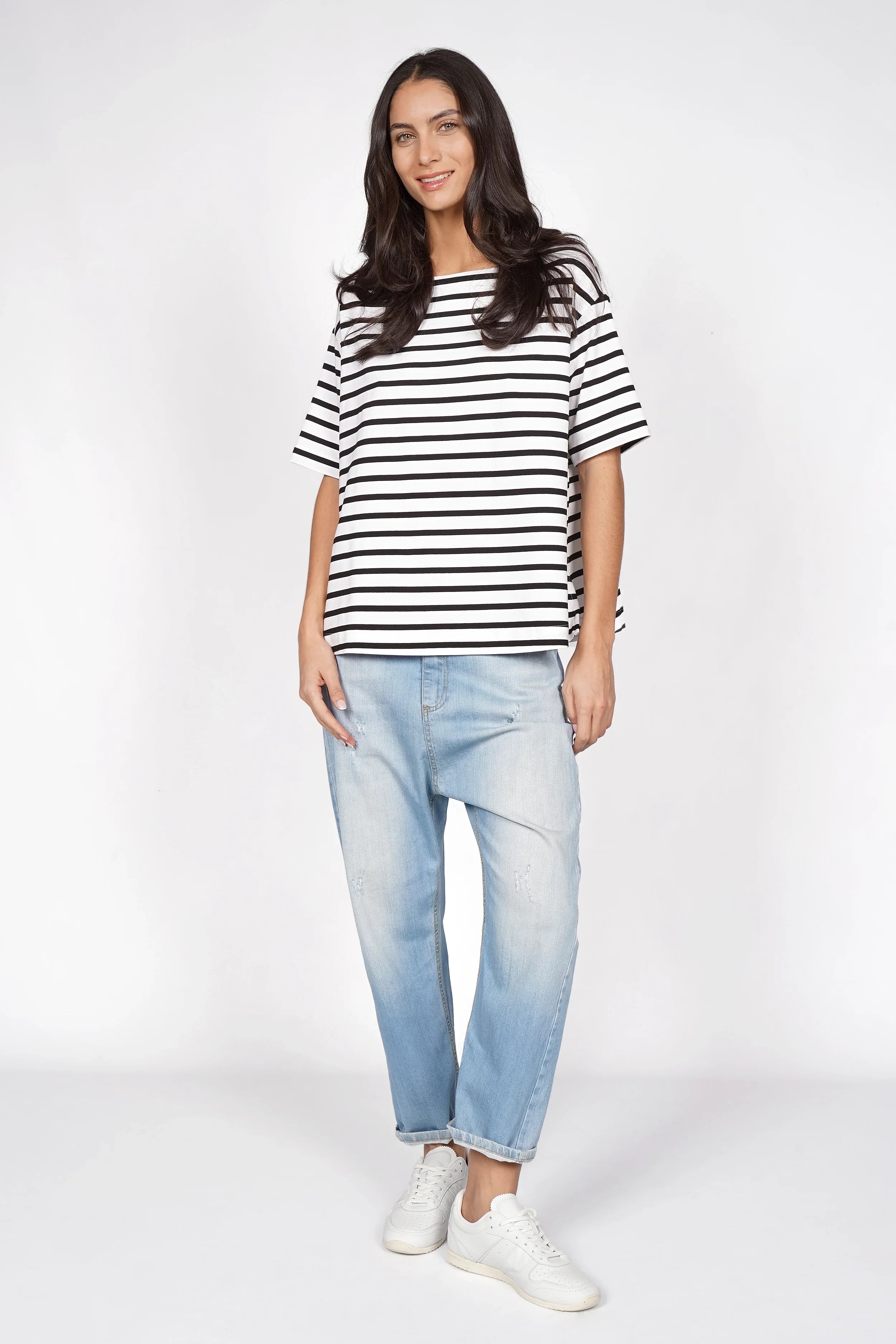 AILIE striped shirt in viscose jersey