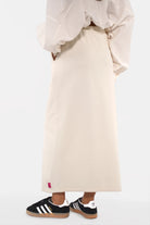 Alemene Sweatrock midi cotton skirt with elastic waistband and side pockets in regular fit