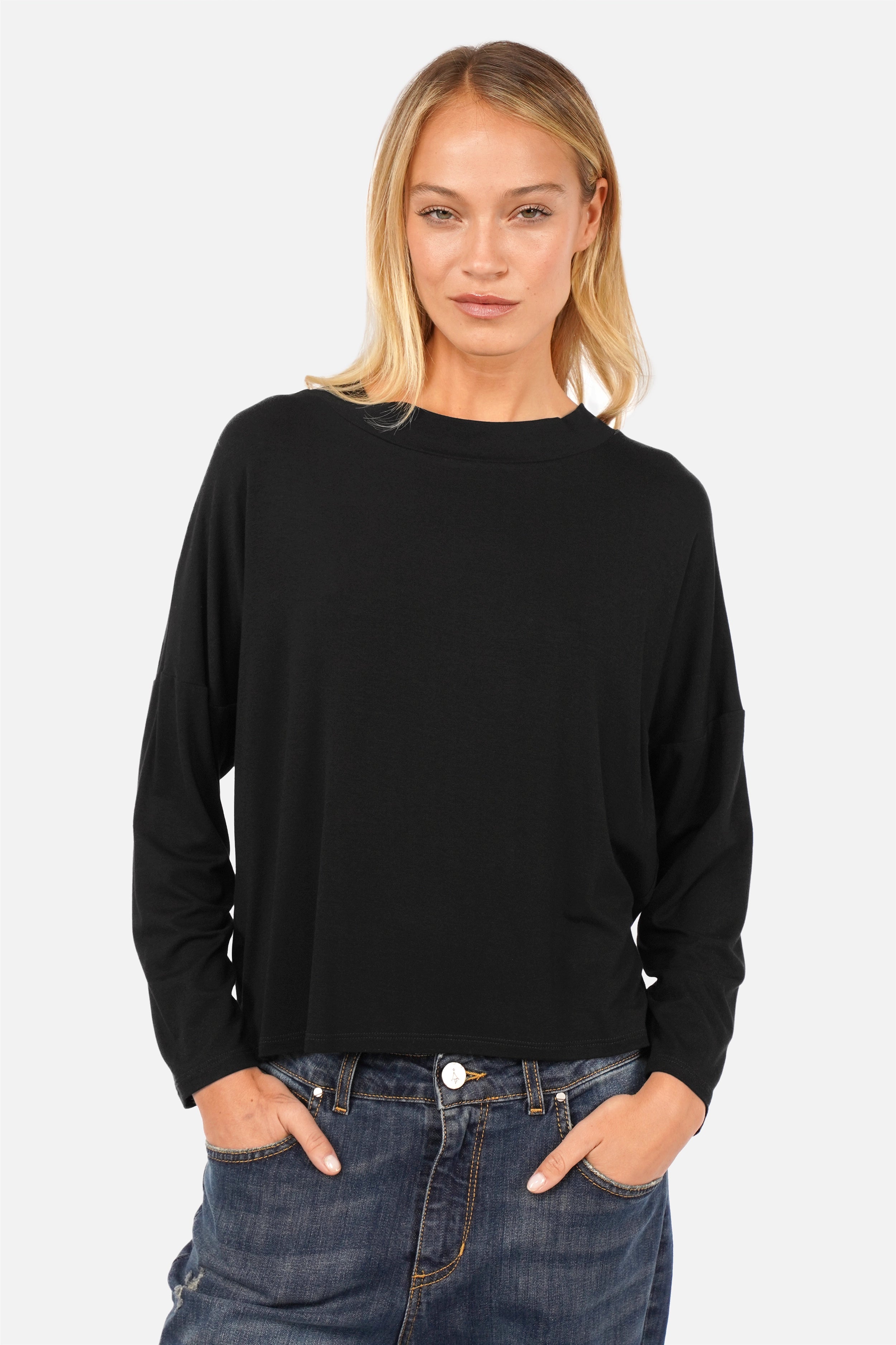ALFERA Longsleeve aus leichtem Viskose-Jersey
