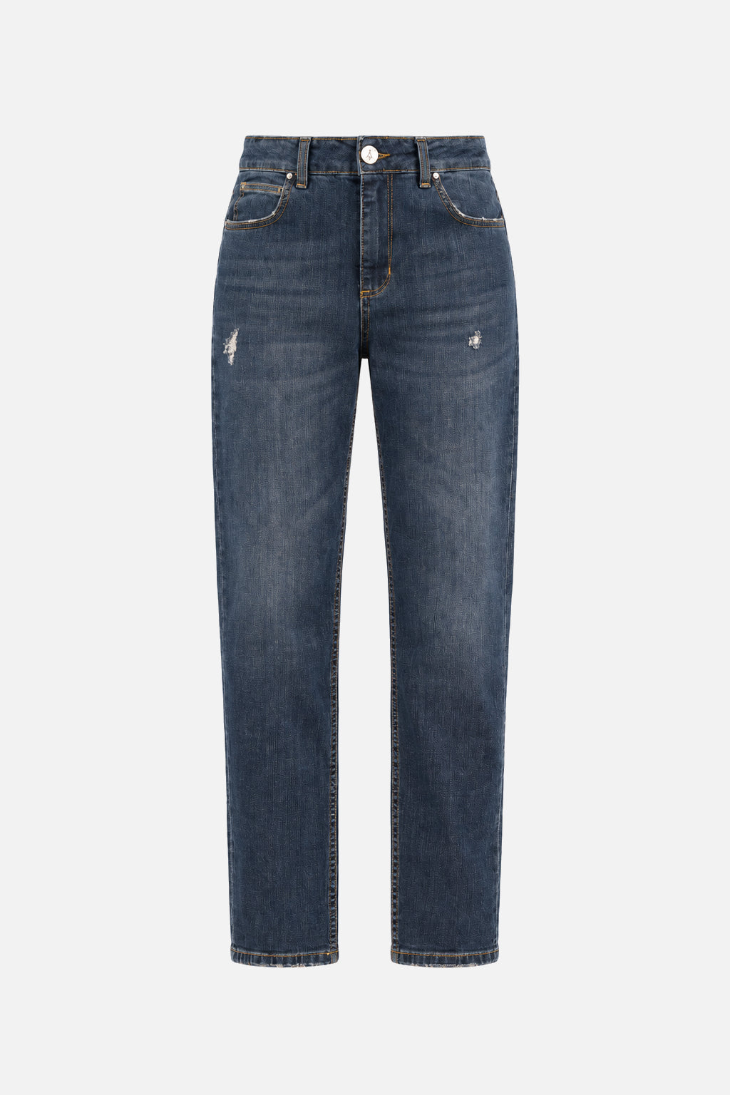 ALVA Boyfriend Jeans in Dark Blue, gerade Vorderansicht mit leicht zulaufendem Bein