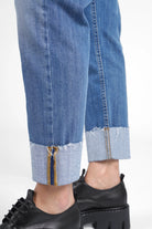 ALVA Boyfriend-Jeans mit Umschlag und Raw-Cut-Design in Destroyed-Optik, Mid Waist und leicht schmal zulaufendem Bein