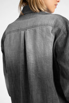 AMAKU Revive Hemdjacke grey cotton shirt jacket with classic collar and regular fit back view