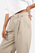 BEYLA Wide Leg Hose high waist wide-leg cotton trousers with pockets and cuffed hem