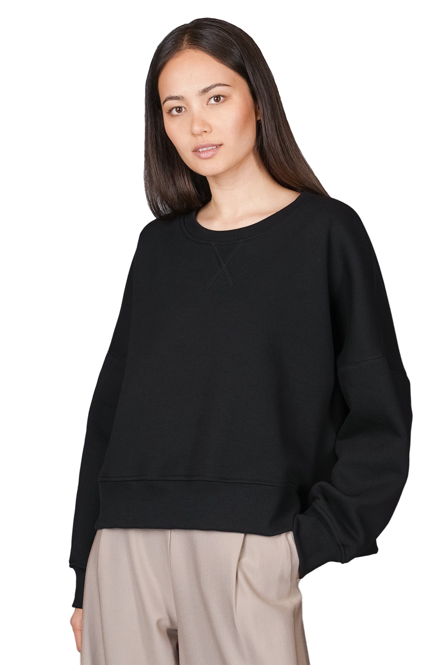 Crew neck cropped sweater online