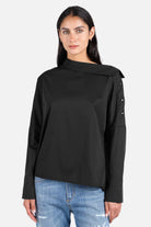 Boni Asymmetrische Bluse mit One-Shoulder-Design und breiten Manschetten in Relaxed Fit
