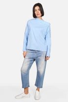 JEANY Baggy Jeans mit Strasssteinchen, locker geschnitten, destroyed Look, 5-Pocket, entspannte Passform, leichter Denim