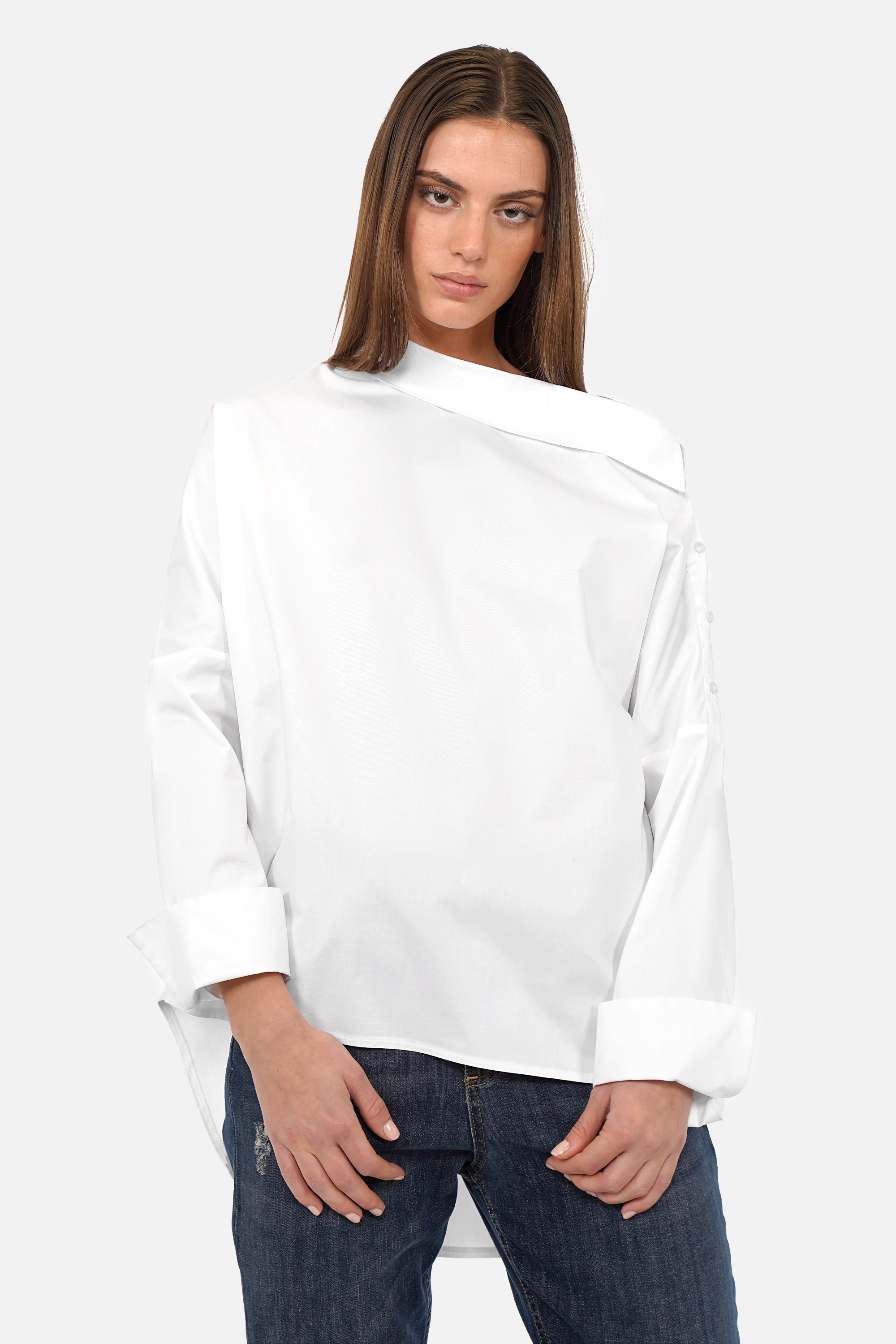 BONI Asymmetrische One Shoulder Bluse