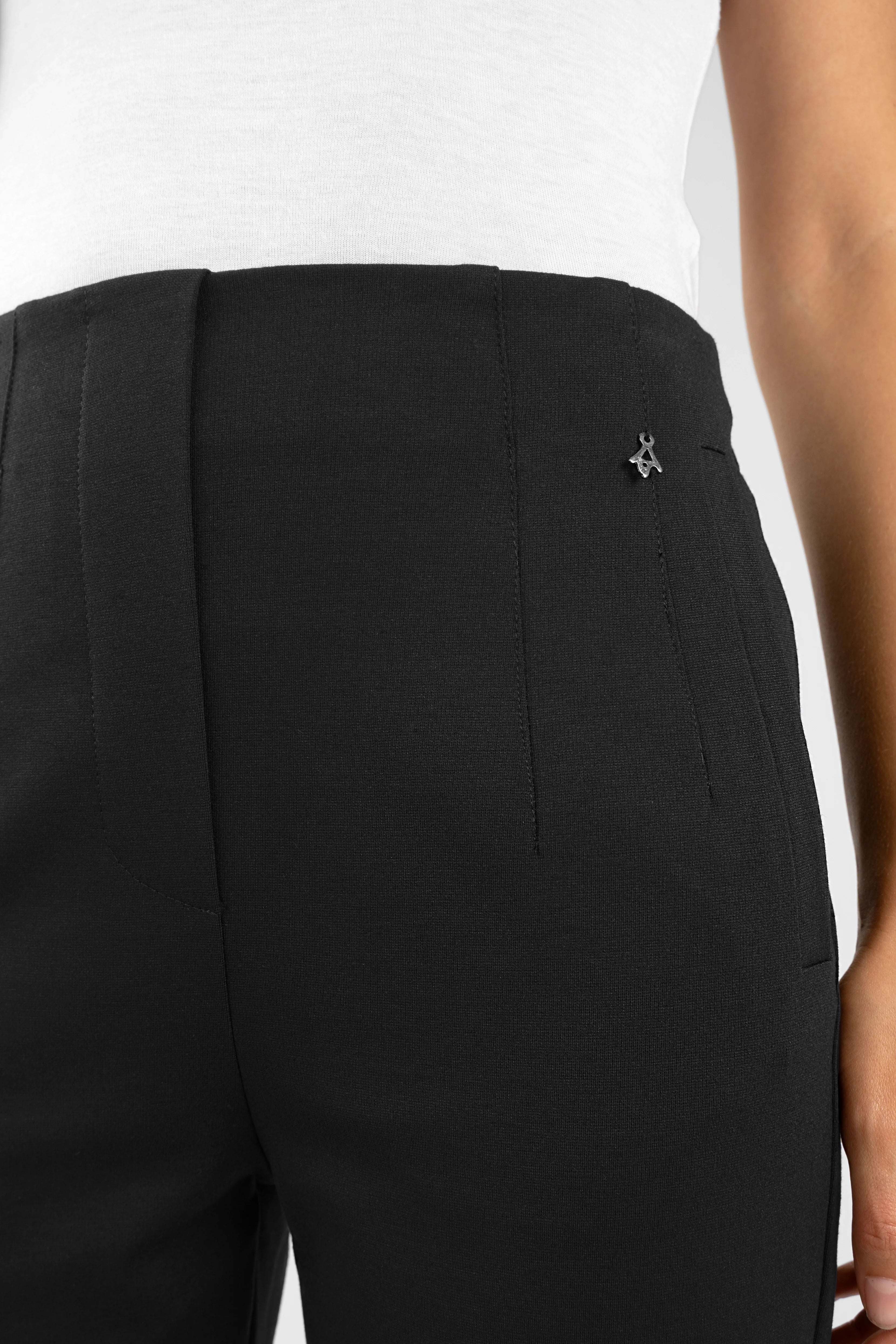 Black CEELIA Zigarettenhose cigarette pants with high waist and elastic back waistband detail
