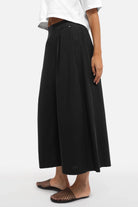 DAEUN Hosenrock wide-leg cropped pants with elastic back waistband and pleats in soft poplin fabric