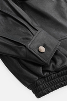 DERA Utility Blouson in weicher Lederoptik mit Stehkragen, Druckknöpfen und großen Pattentaschen