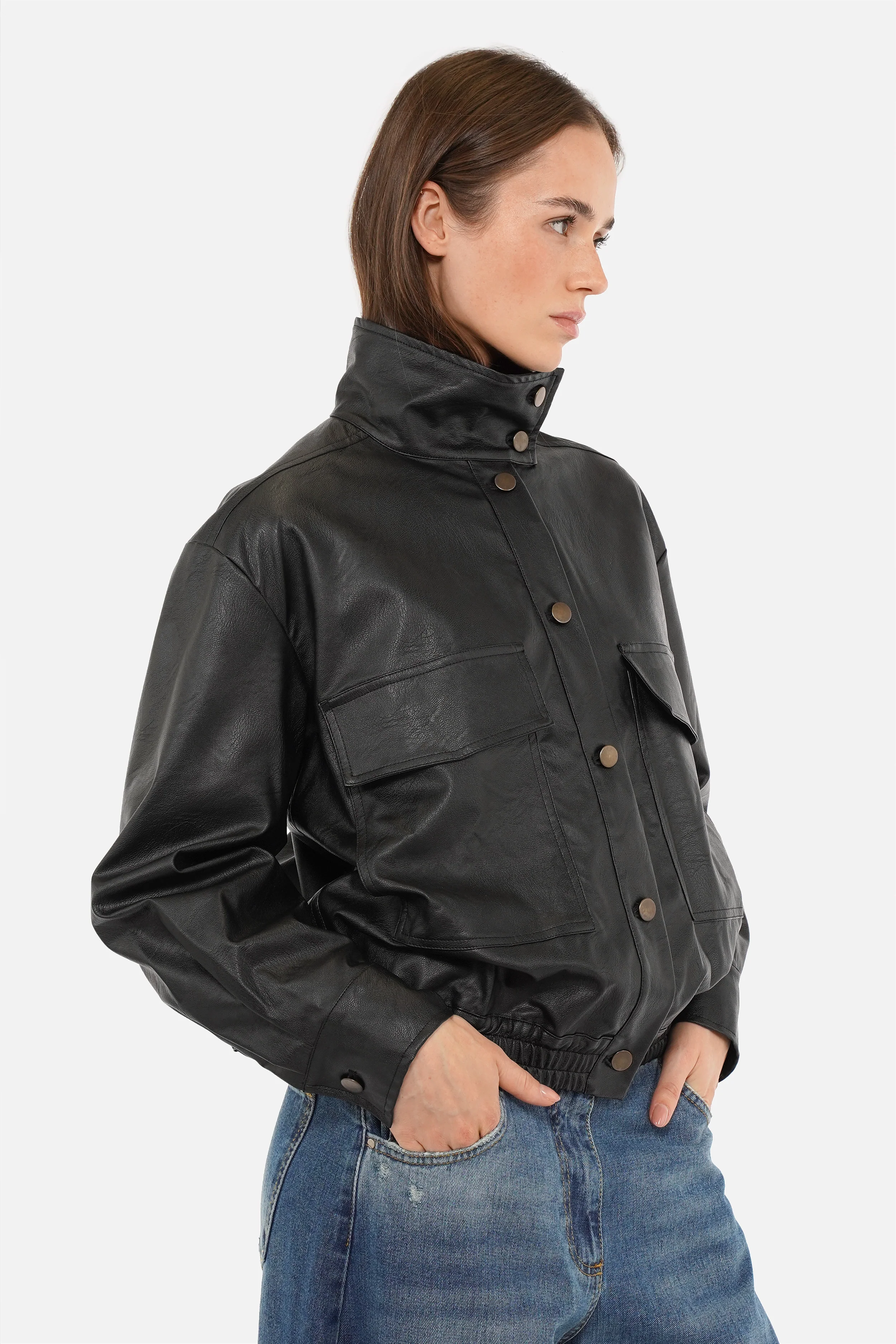 DERA utility-blouson in lederlook