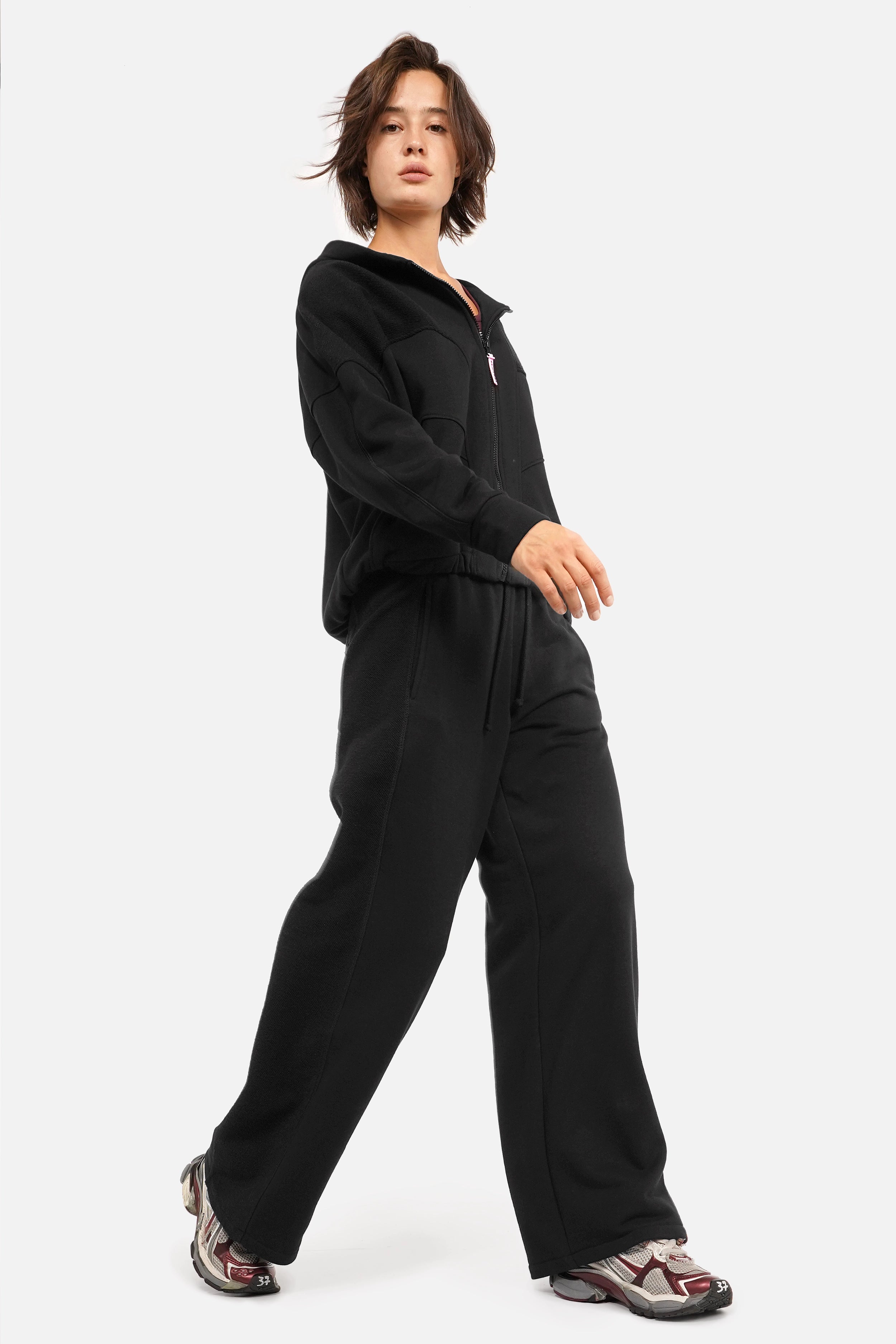 DESSI sweatpants with reversed-fabric details