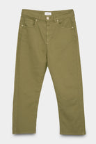 grüne locker geschnittene Baggy Jeans mit tiefem Schritt und 5-Pocket Design in relaxed Fit