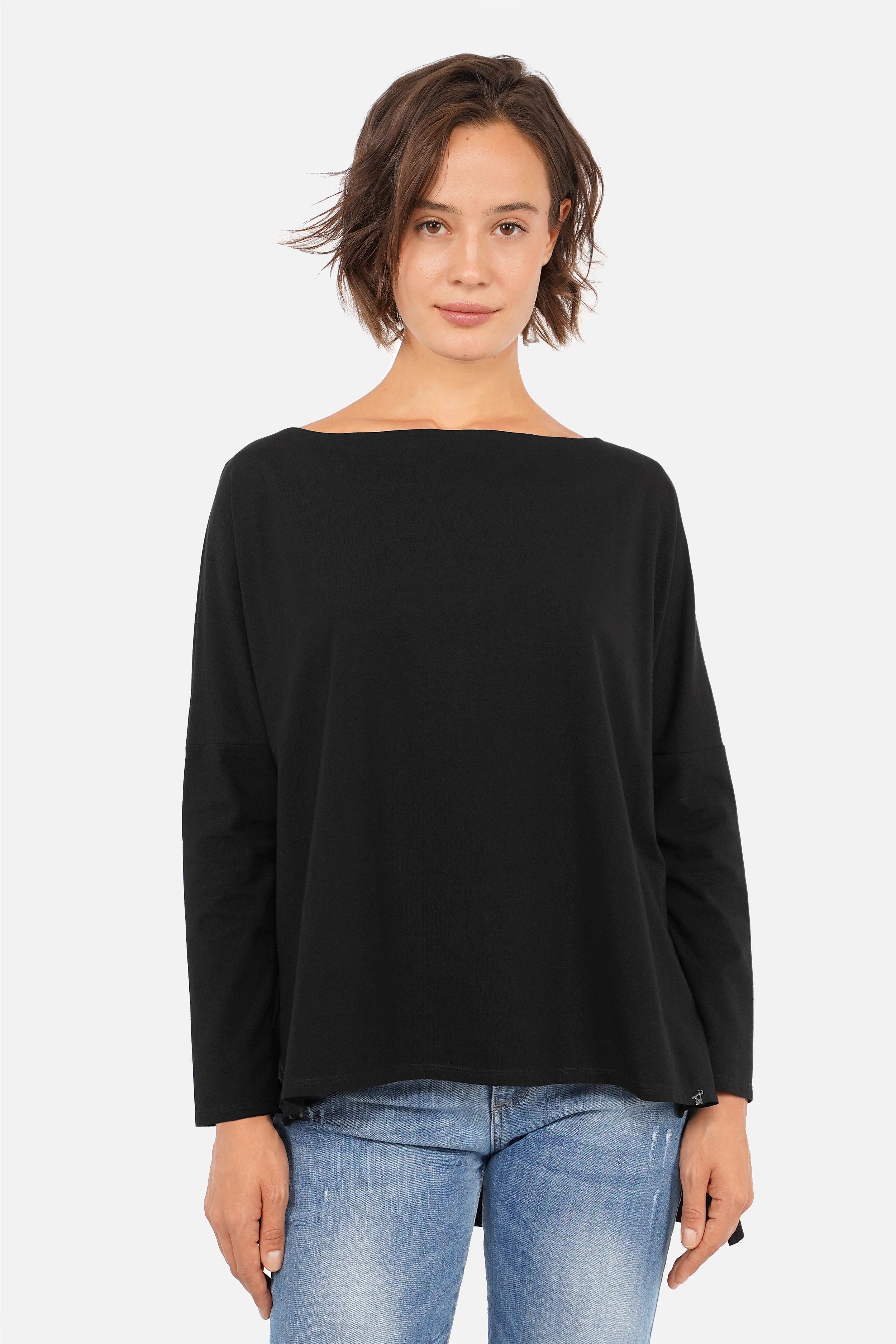 AMALEA Longsleeve mit verlängertem Rückensaum