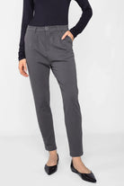 HEALENA Tapered Pants graue Hose mit schmalem Bein in modernem Tapered Fit für Damen