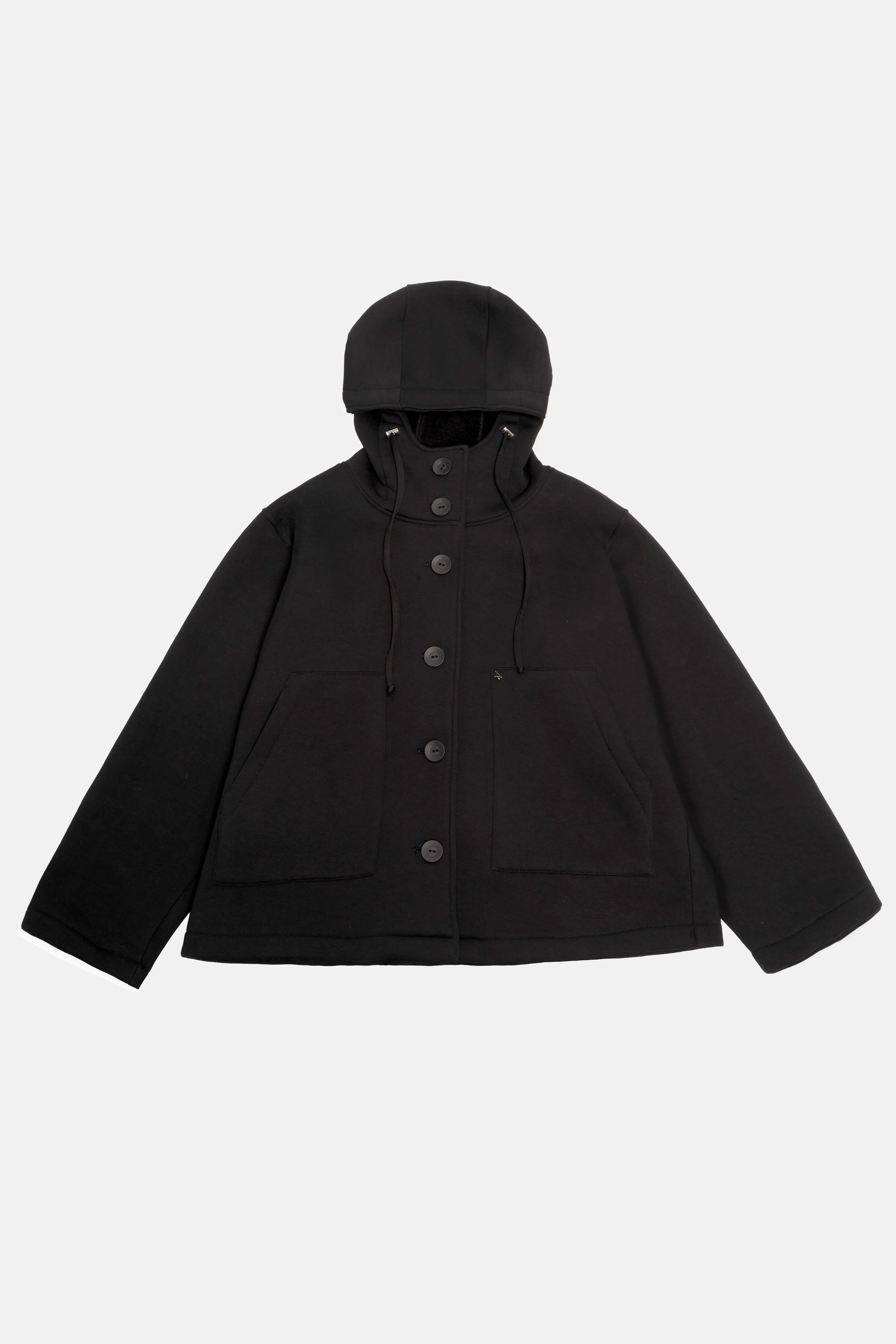 ELFA Sweatjacke schwarz mit Kapuze, Kängurutaschen und Relaxed Fit