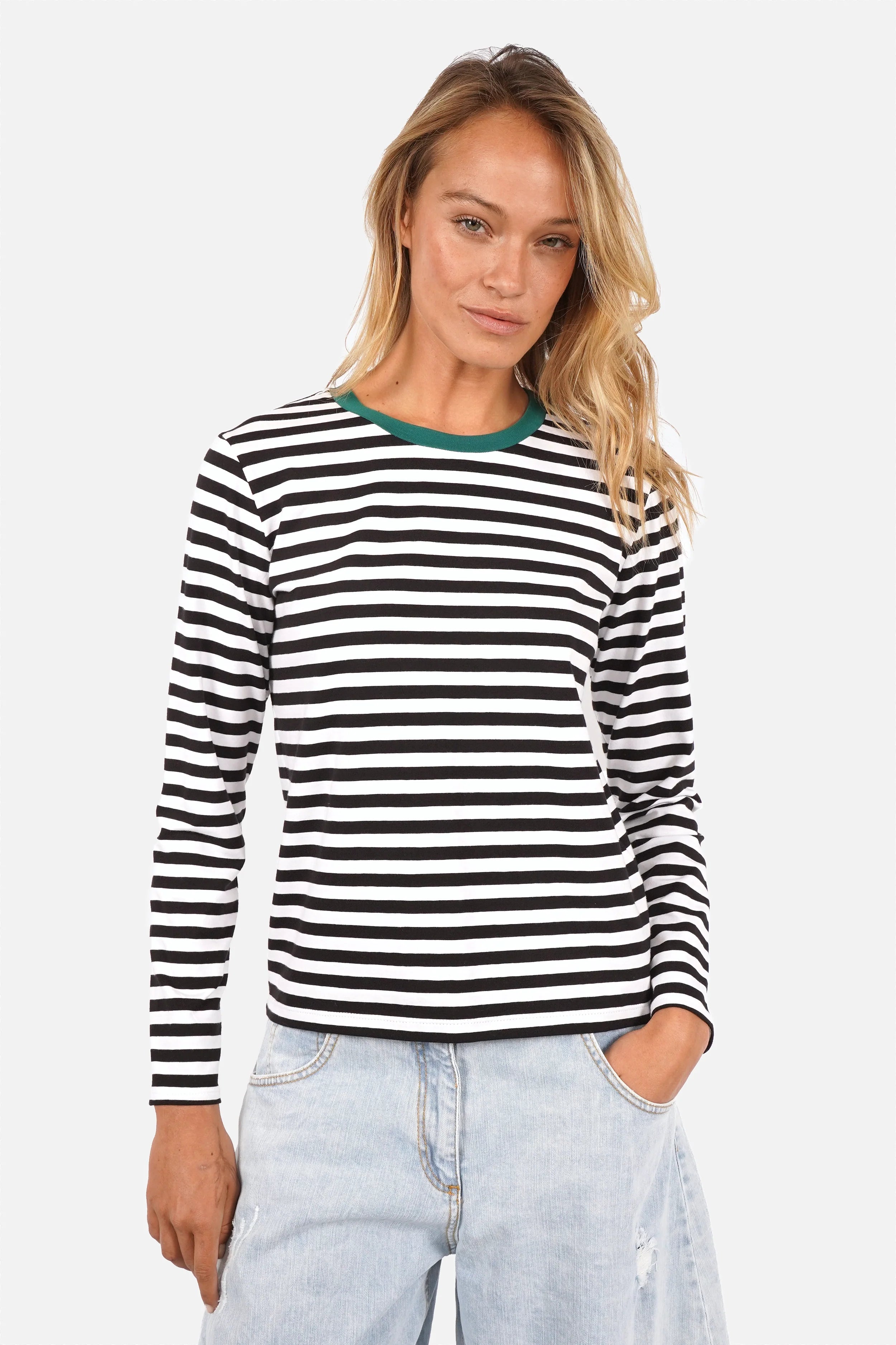 ELIN Longsleeve aus weichem Baumwolljersey mit Rundhalsausschnitt und Regular Fit