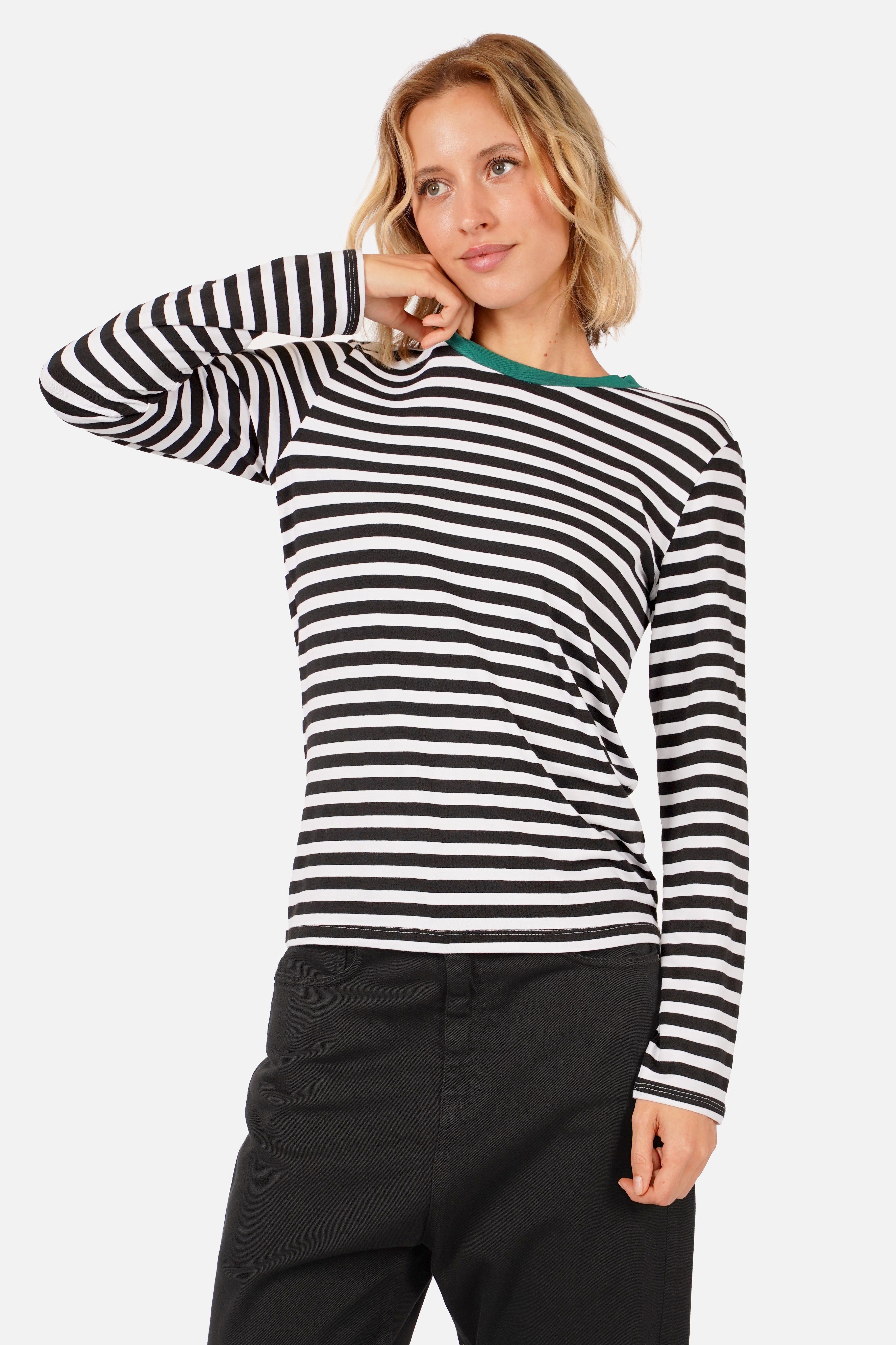 ELIN Longsleeve aus gestreiftem Baumwolljersey