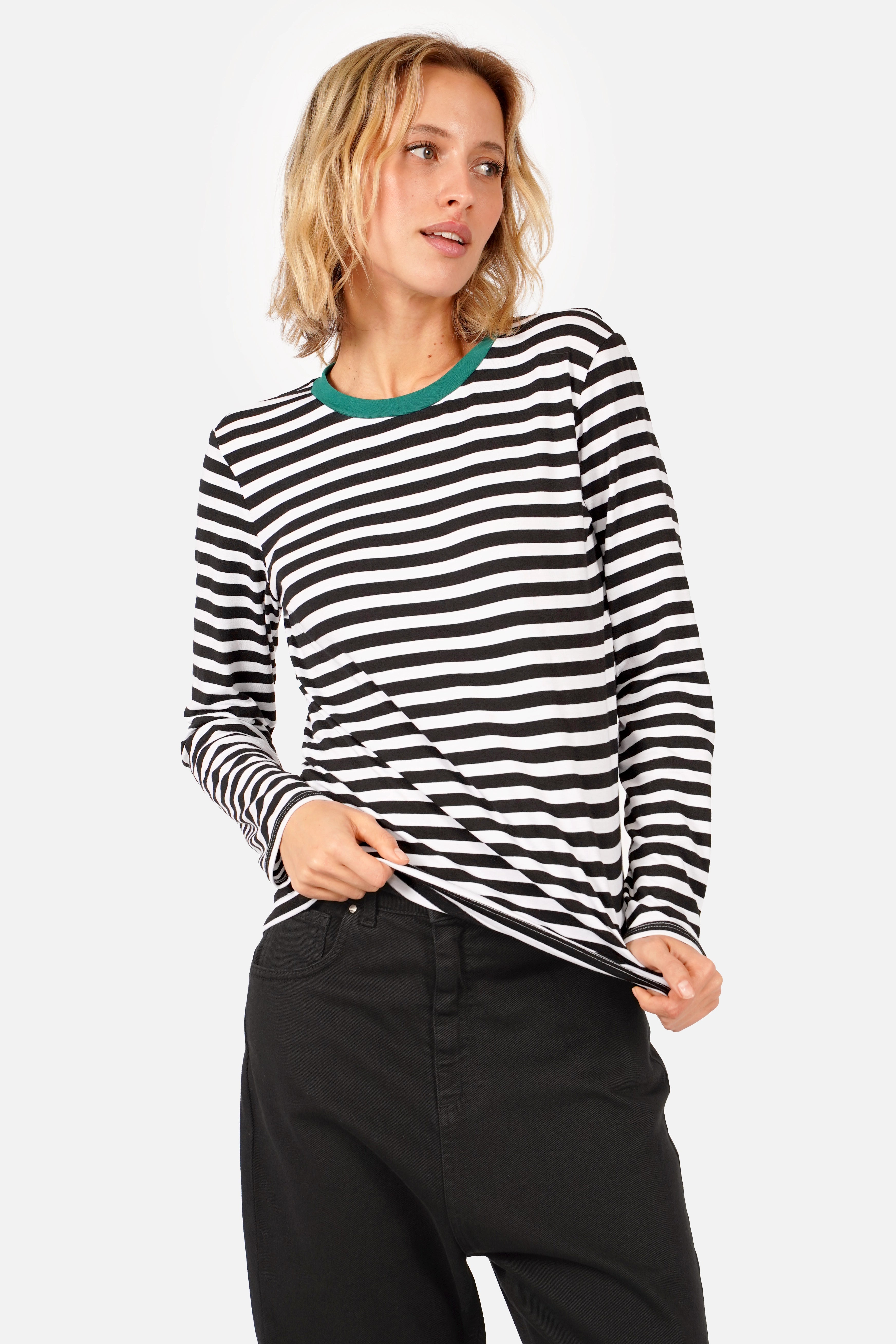 ELIN Longsleeve aus gestreiftem Baumwolljersey