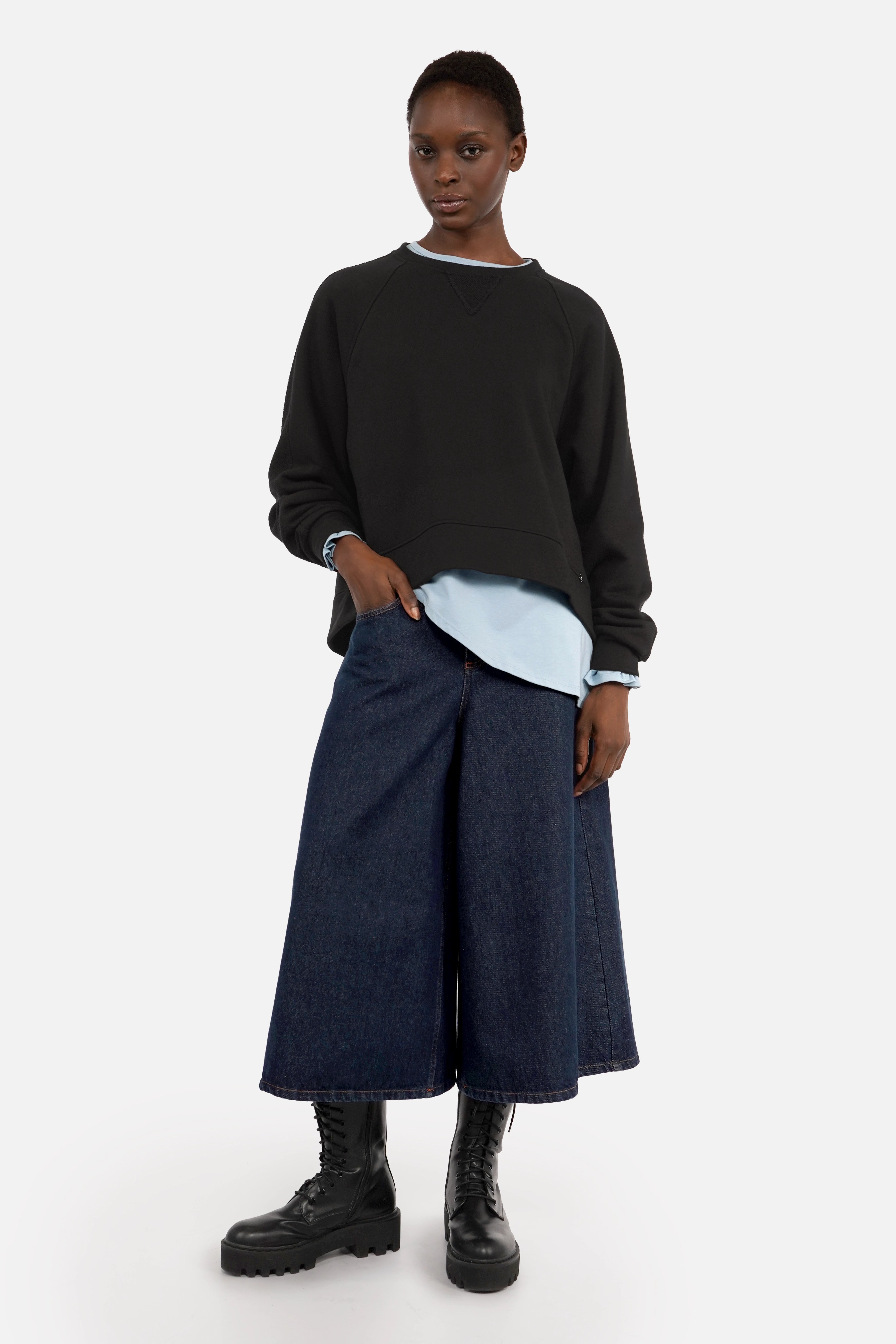 ELIORI Asymmetrisches Jerseyshirt