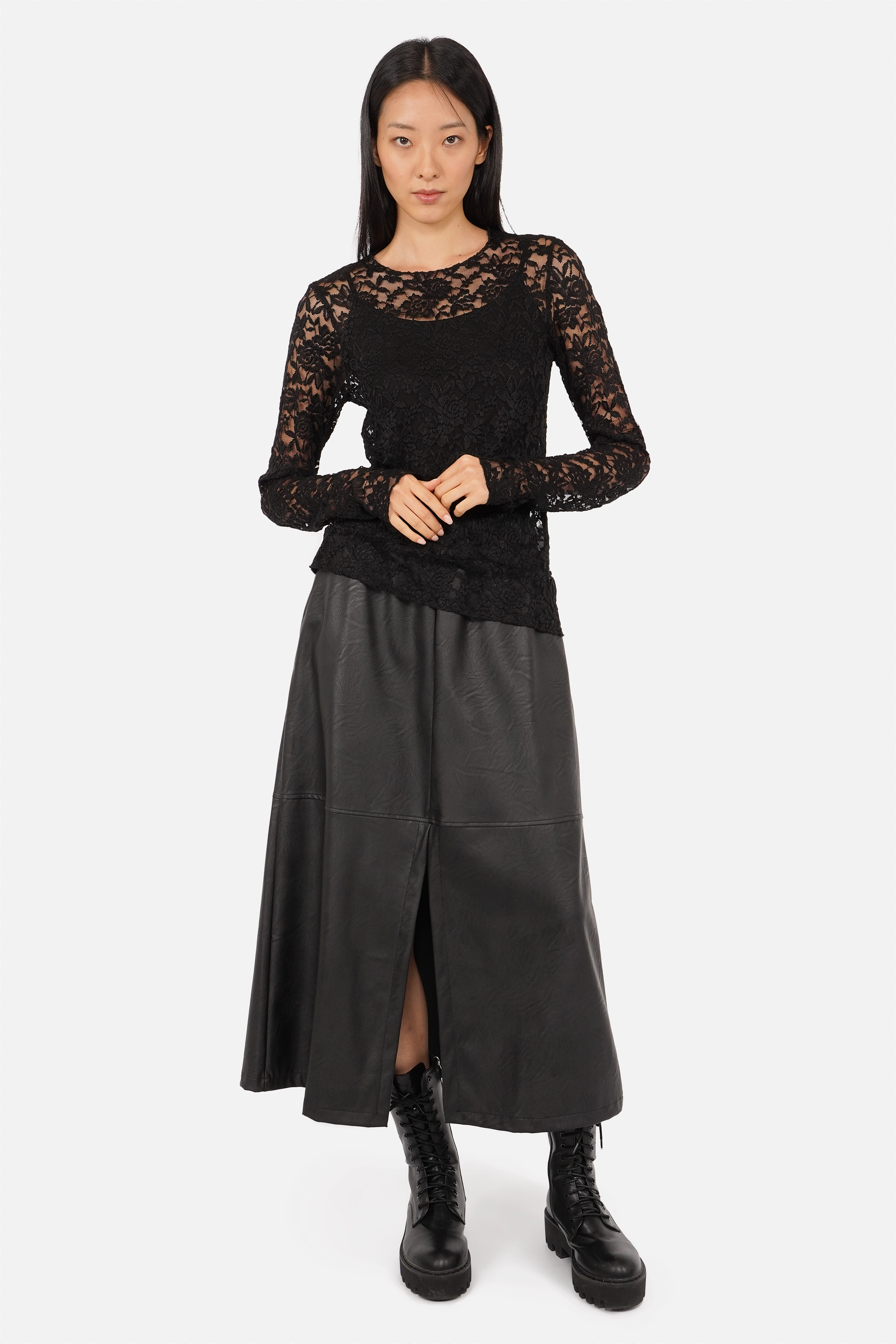 EVYN Semitransparentes Longsleeve aus feiner Spitze