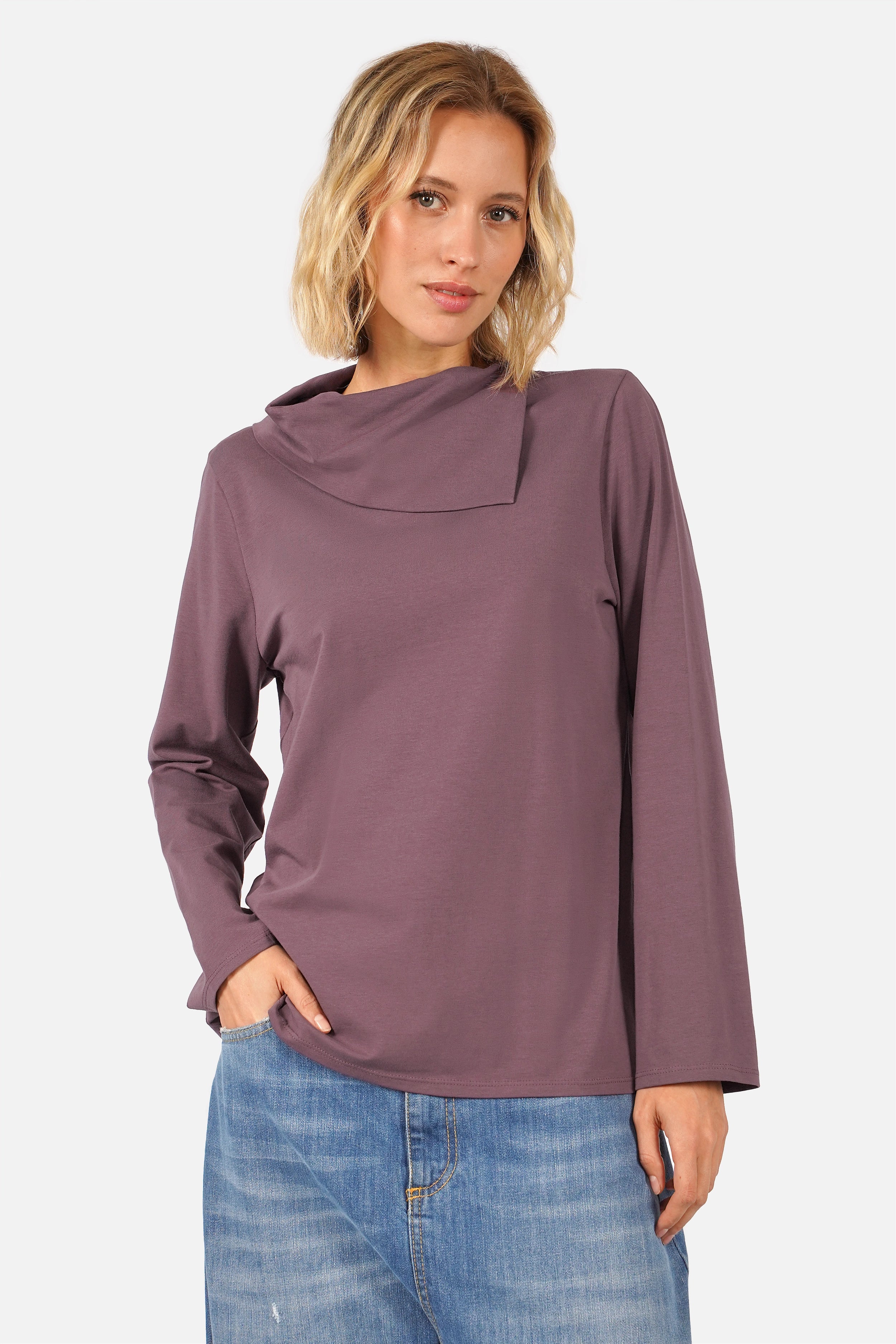 FARAMI T-shirt manches longues à col asymétrique