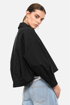 FELIDI Hemdjacke leichte Baumwoll-Hemdjacke mit Kragen und Knopfleiste, relaxed fit, cropped Design