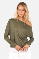 FRYA One Shoulder Longsleeve with asymmetrical neckline and lightweight viscose fabric