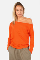 FRYA One Shoulder longsleeve top with asymmetrical neckline and lightweight viscose fabric