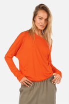 FRYA One Shoulder longsleeve blouse with asymmetrical neckline and lightweight viscose fabric