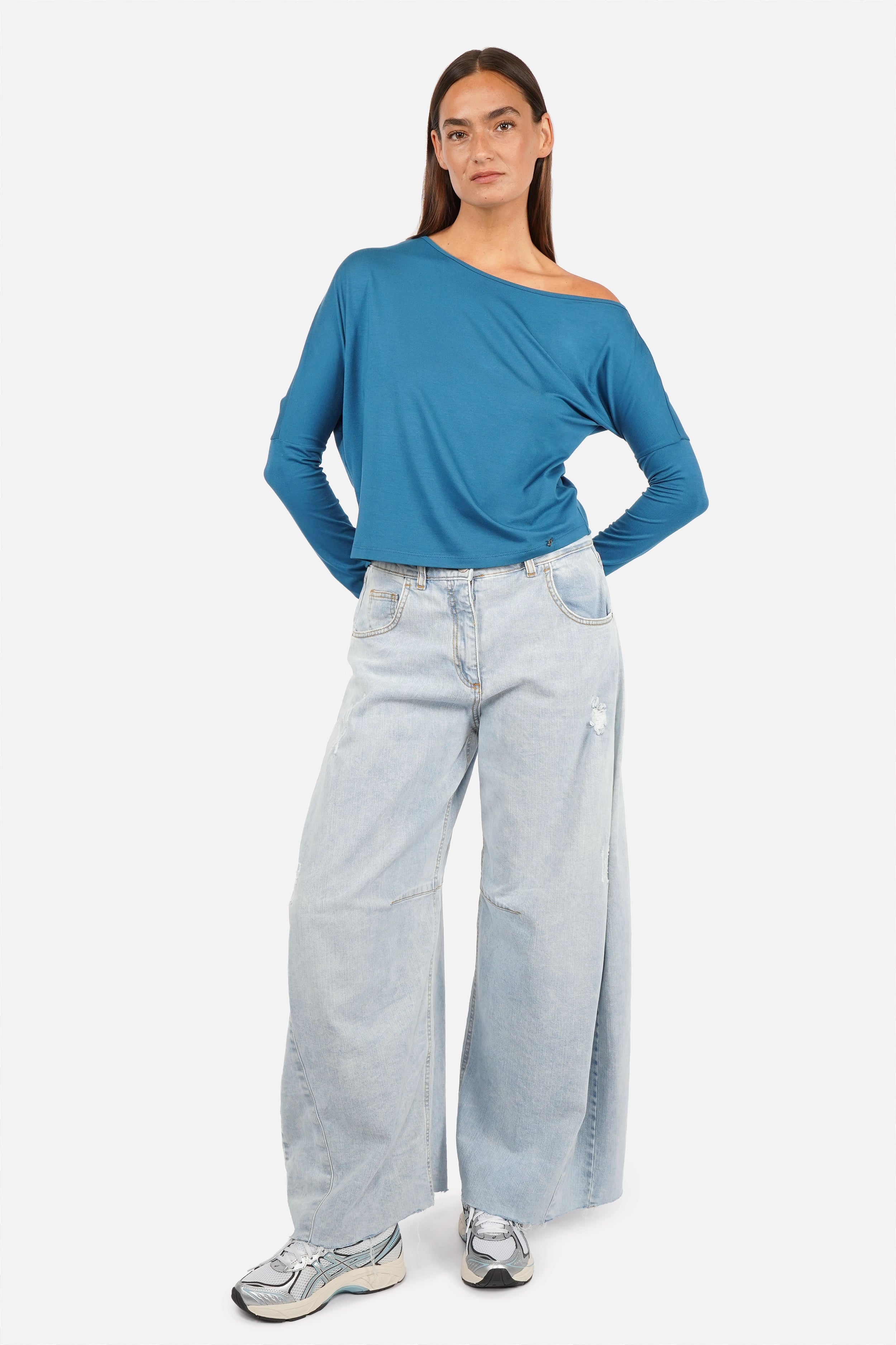 FRYA One-Shoulder Long Sleeve Top