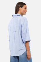 GADY Hemdbluse aus weich fließendem Material mit Hemdkragen und V-Ausschnitt