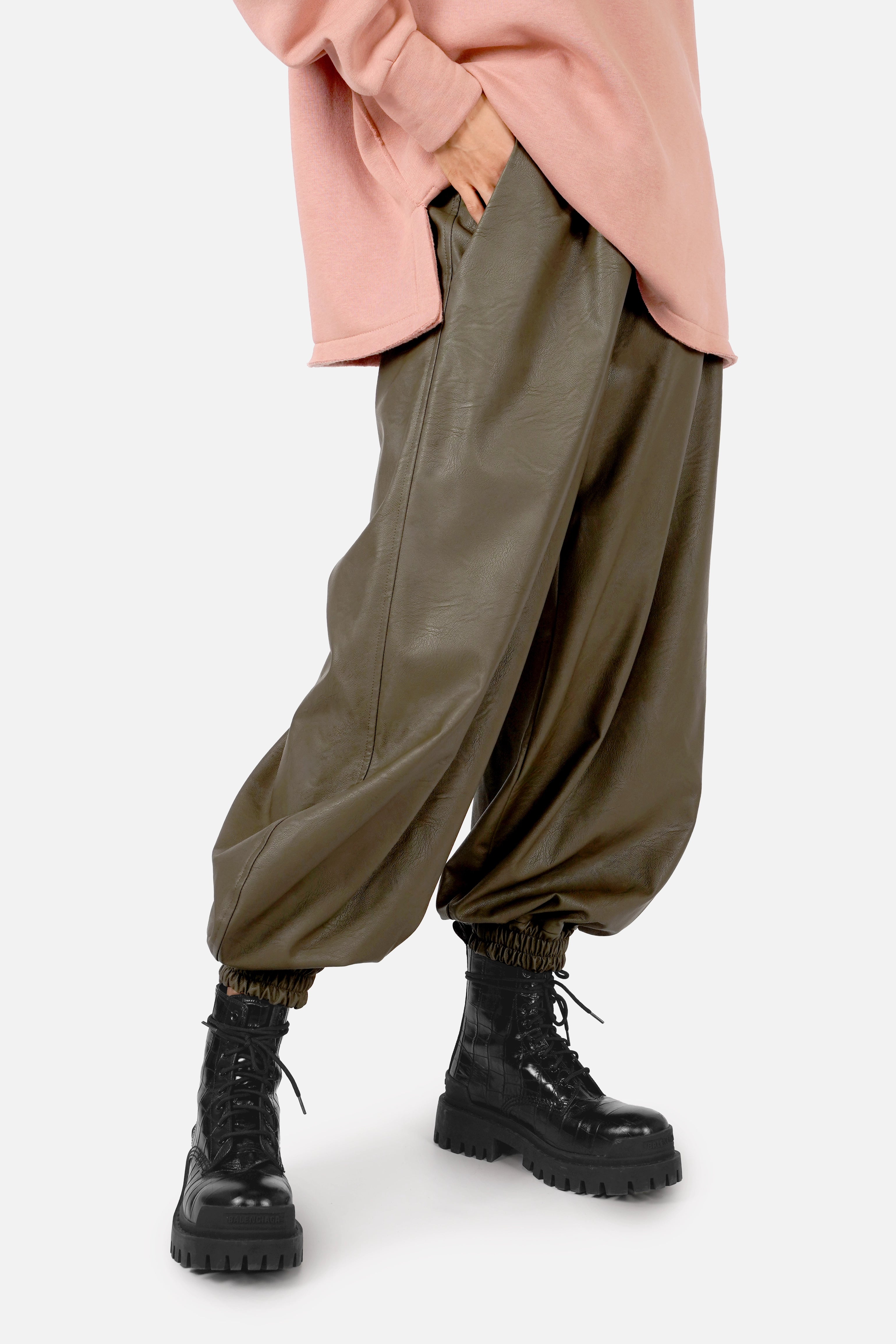 GALISA harem trousers in leather look