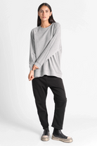 Grauer GRACEY.K Sweater mit A-Linie, Oversize Passform und Raglanärmeln, lässig und bequem