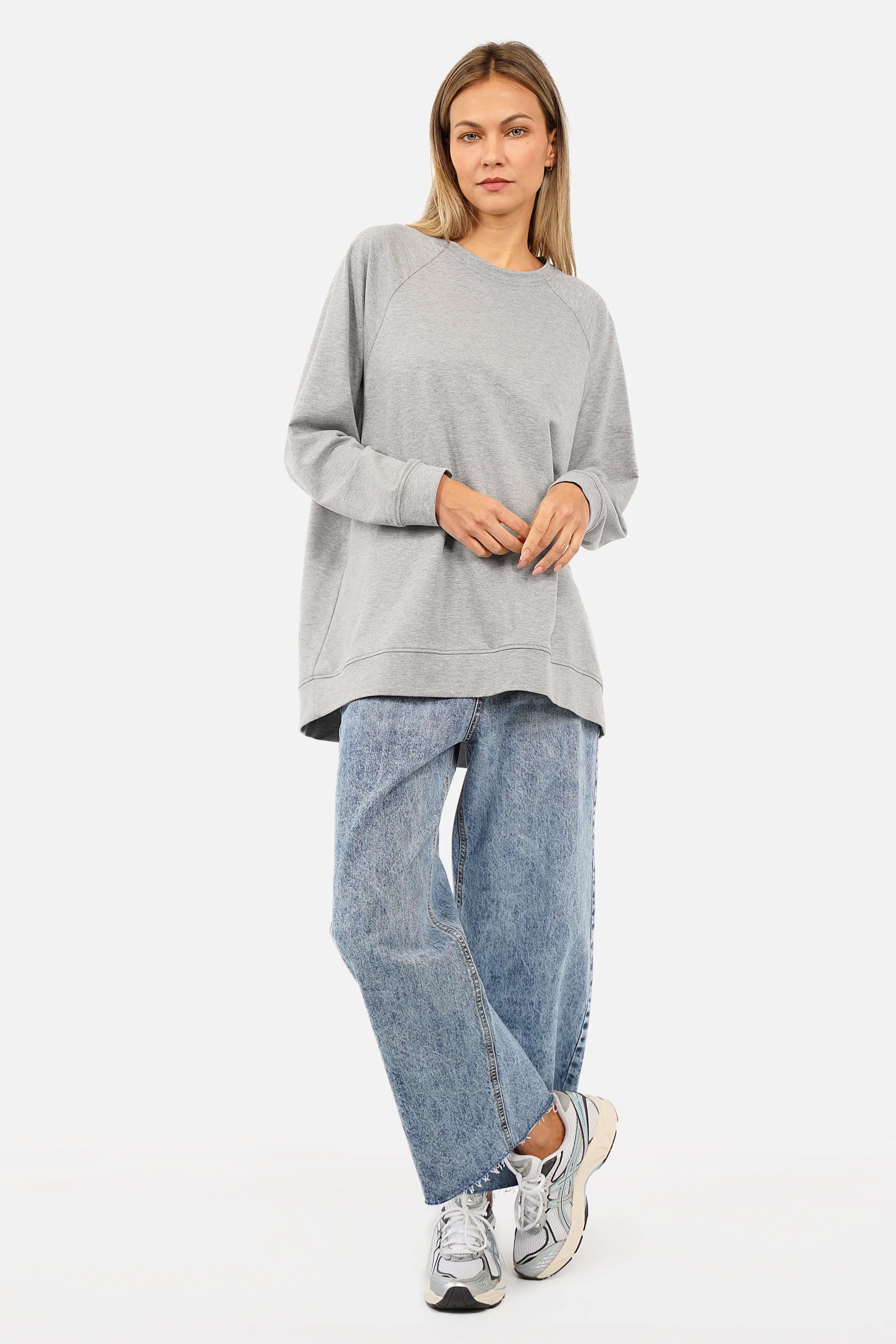 Lässiger Sweater mit A-Linie und Raglanärmeln in Oversize Passform