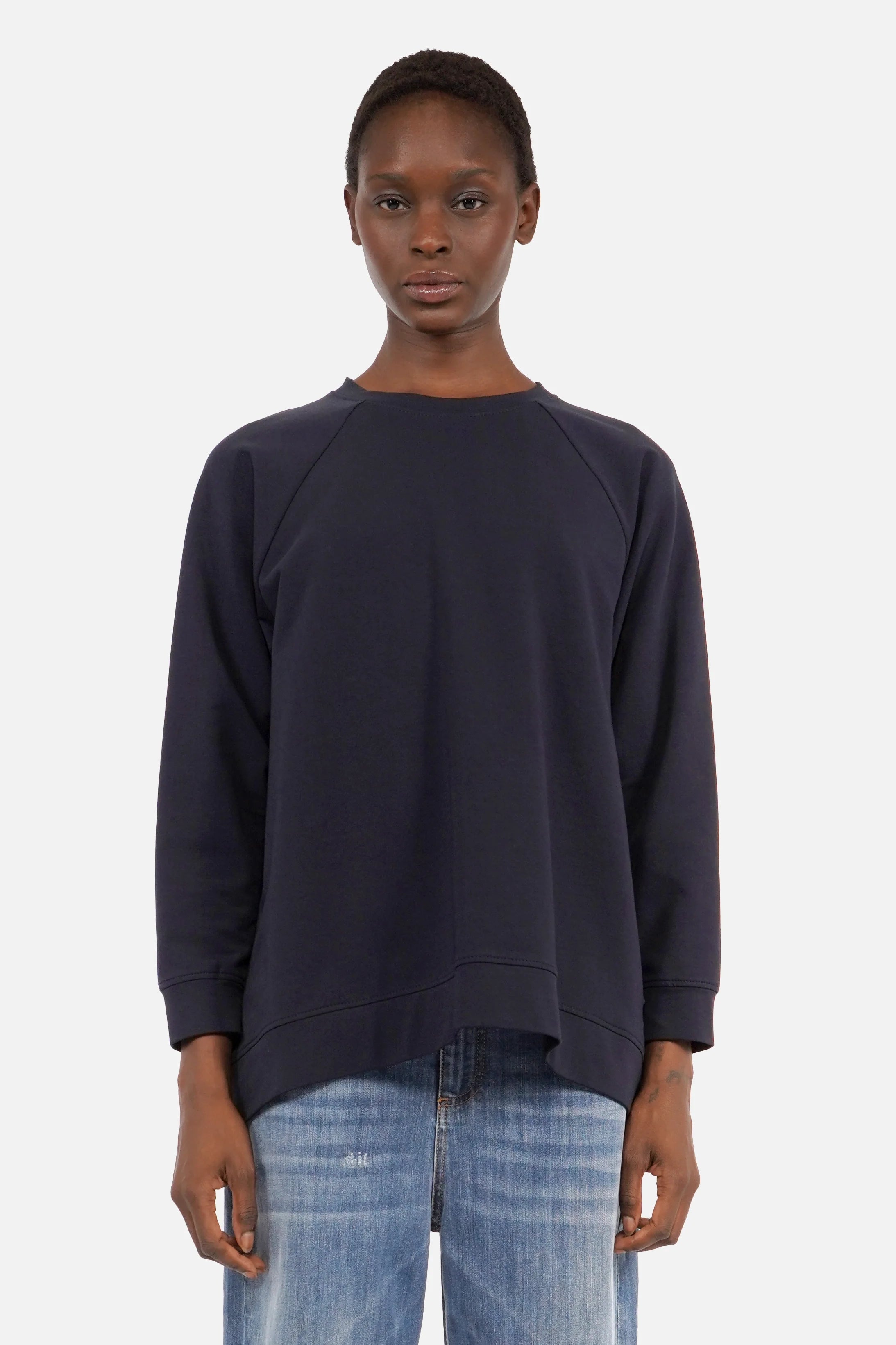 GRACEY.K Relaxed Sweater leichter weicher Pullover mit Rundhalsausschnitt und Raglanärmeln