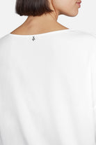 GRETA.K Bluse locker geschnittene Twill Viskosebluse mit Rundhalsausschnitt und langen Ärmeln