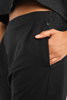 HANNA.K Tapered Sweathose elastische Baumwollhose mit schmal zulaufendem Bein und tiefem Schritt