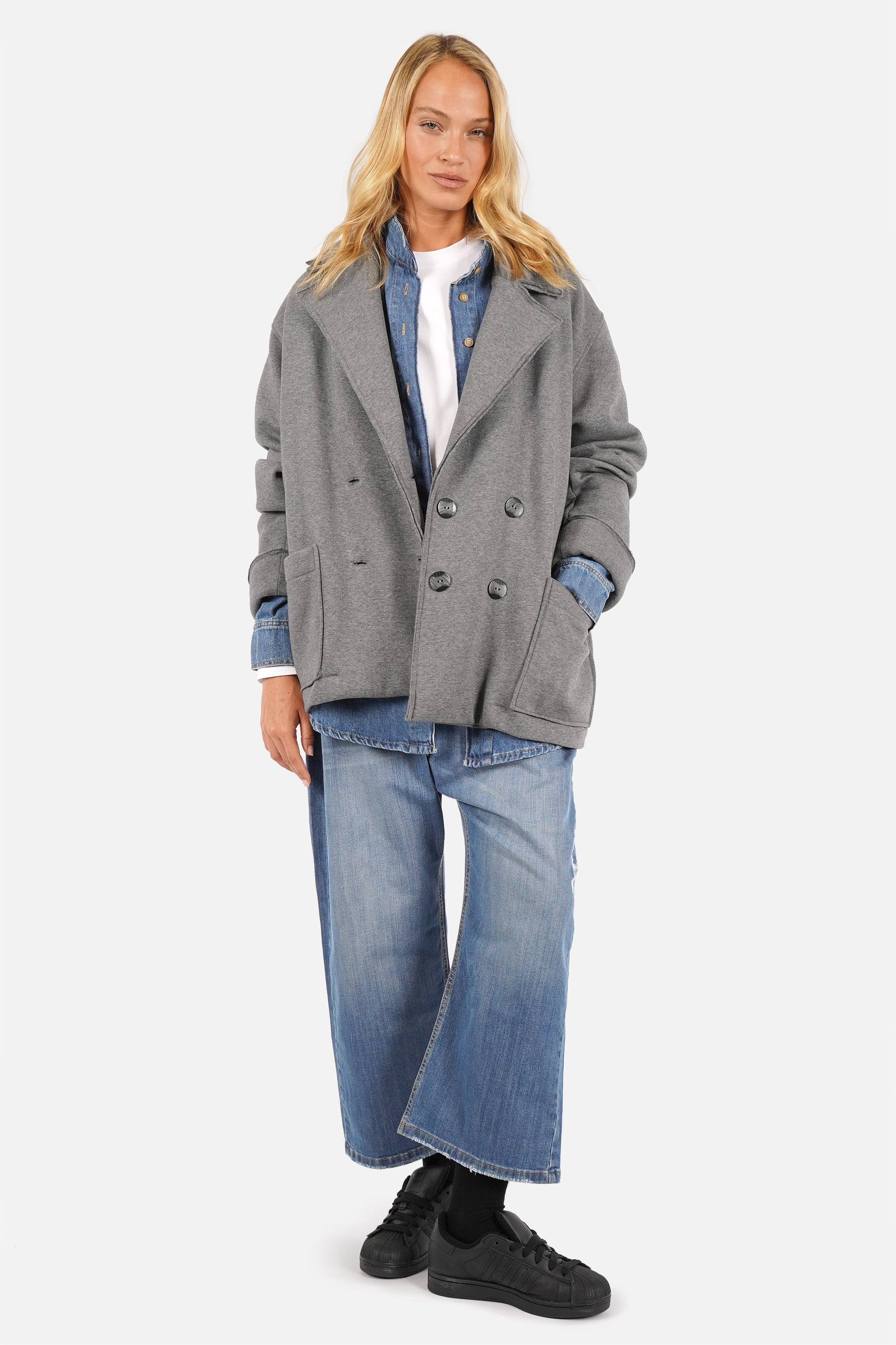 HELIEE Sweatjacke im Caban-Stil