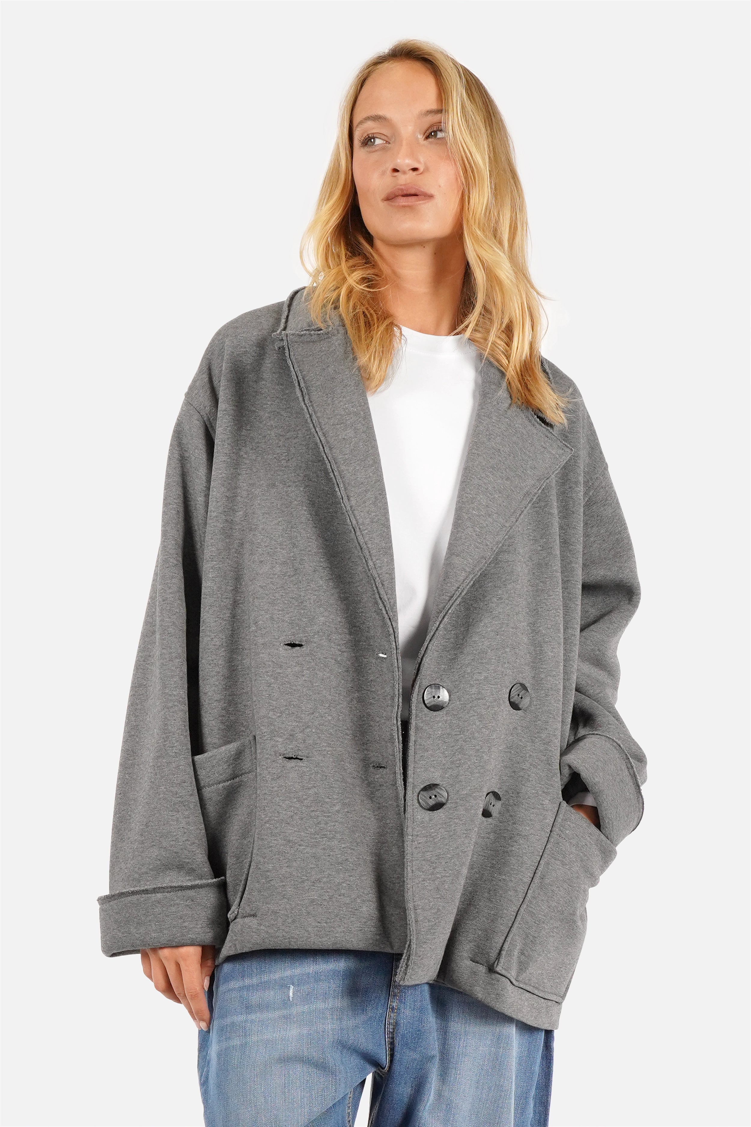 HELIEE Sweatjacke im Caban-Stil