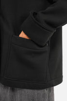 Oversized Sweat-Kurzmantel HELIEE mit Reverskragen und doppelreihiger Knopfleiste aus weichem Jersey