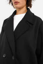 Oversized Sweat-Kurzmantel im Caban-Stil mit Reverskragen und großen Taschen aus weichem Jersey