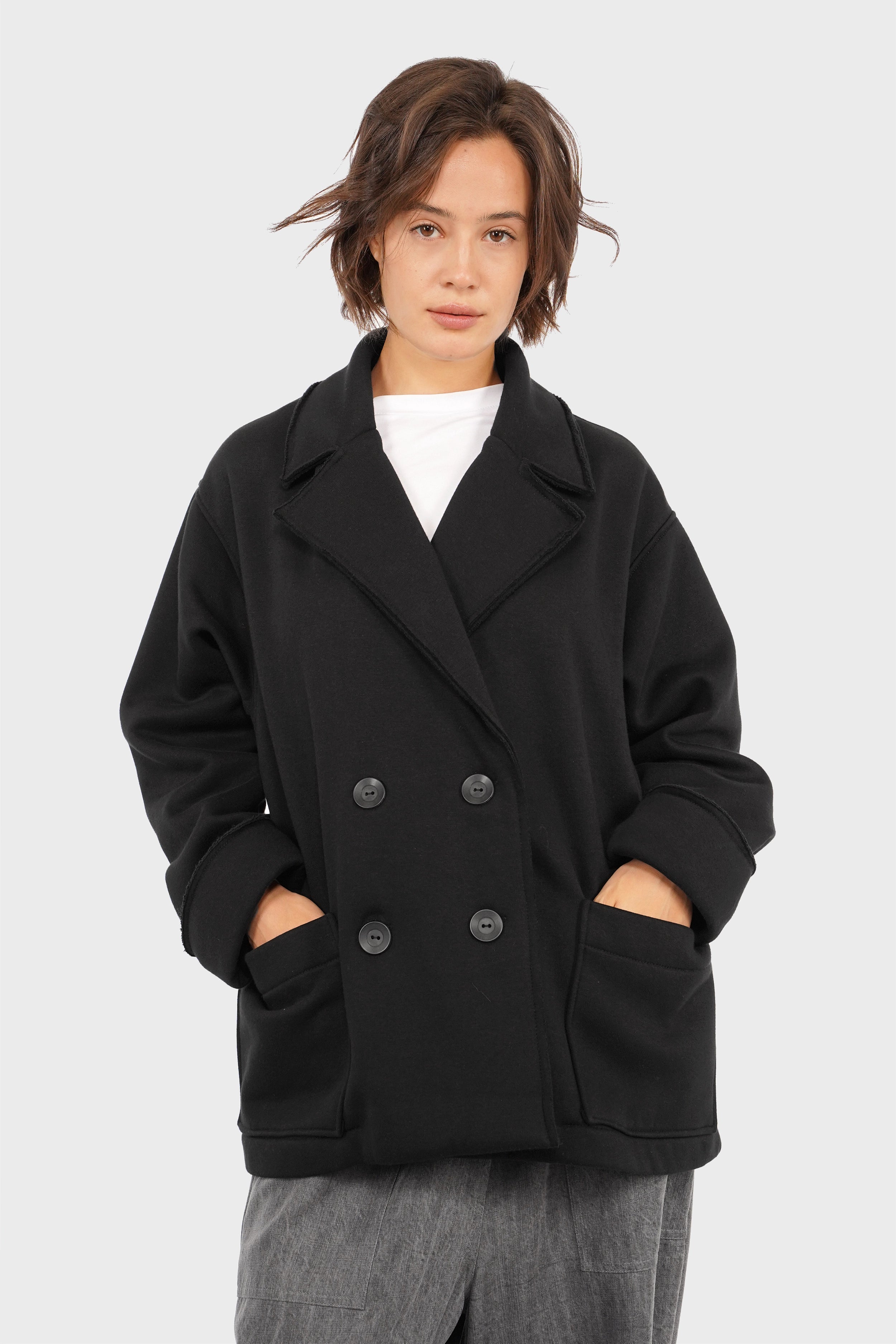 HELIEE Sweatjacke im Caban-Stil
