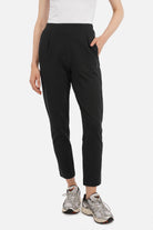HILLA.K Jerseyhose eleganter Baumwollstretch mit mittelhohem Bund und Bundfalten